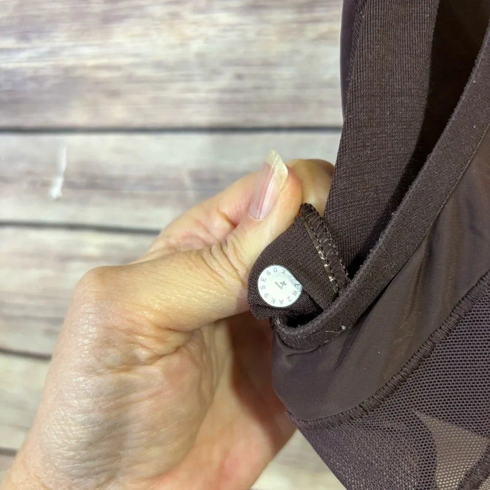 Sheer back Lululemon bra Size 4 Brown Color